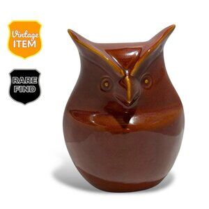 Vintage Art Deco Brown Ceramic Owl. RARE!